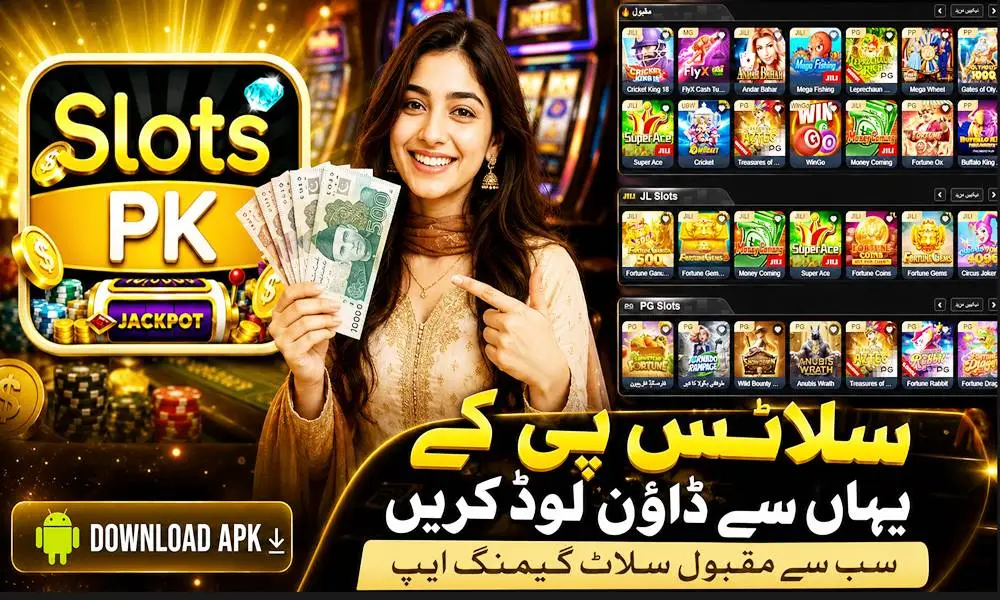 SlotsPK game app running 3 Patti tables on an Android phone in Pakistan